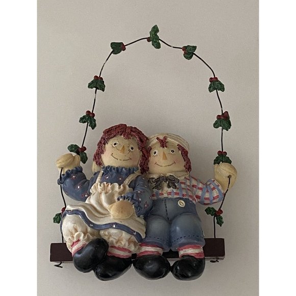 Kurt Adler Raggedy Ann & Andy Christmas Swing Ornament Vtg 2002 Simon Schuster - Picture 13 of 16
